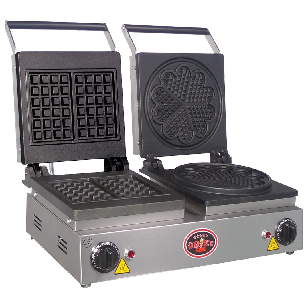 Üret Çelik Çiftli Kare + Papatya Waffle Makinesi, WF 9