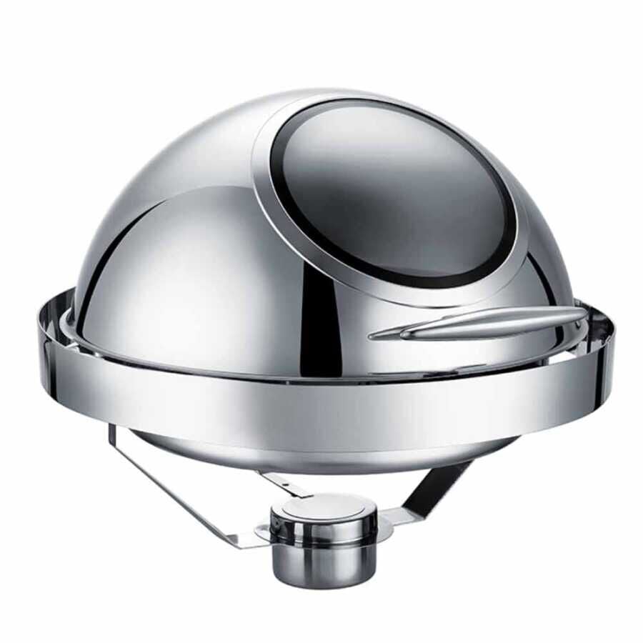 Epinox Chafing Dish Roll Top Yuvarlak Gömme Camlı 6L 2/3 CDG-6C