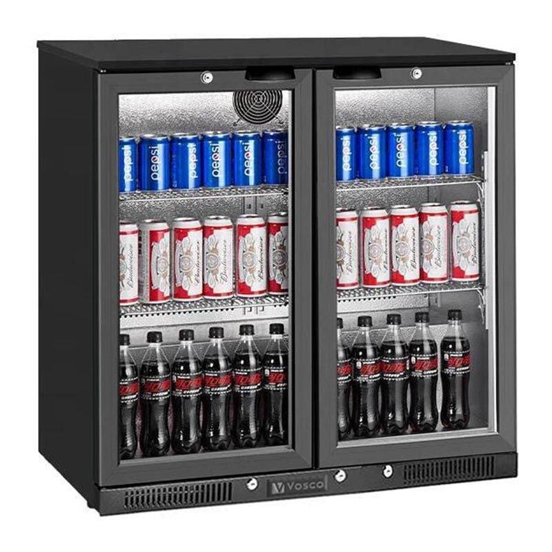 Vosco VBBC-250S 2 Kapılı Bar Arkası Şişe Soğutucu Dolap, 238 L, Siyah, VBBC-250S