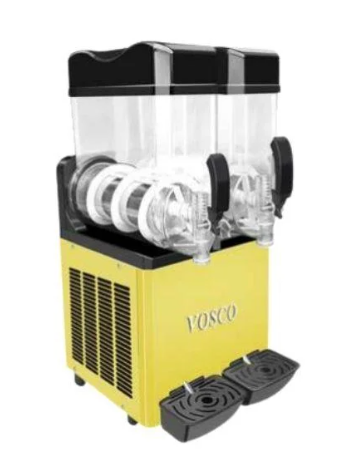 Vosco VXY-SJ15X2SR 2 Hazneli Ice Slush-Buzlaş Makinesi, 15+15 L, Sarı, VXY-SJ15X2SR