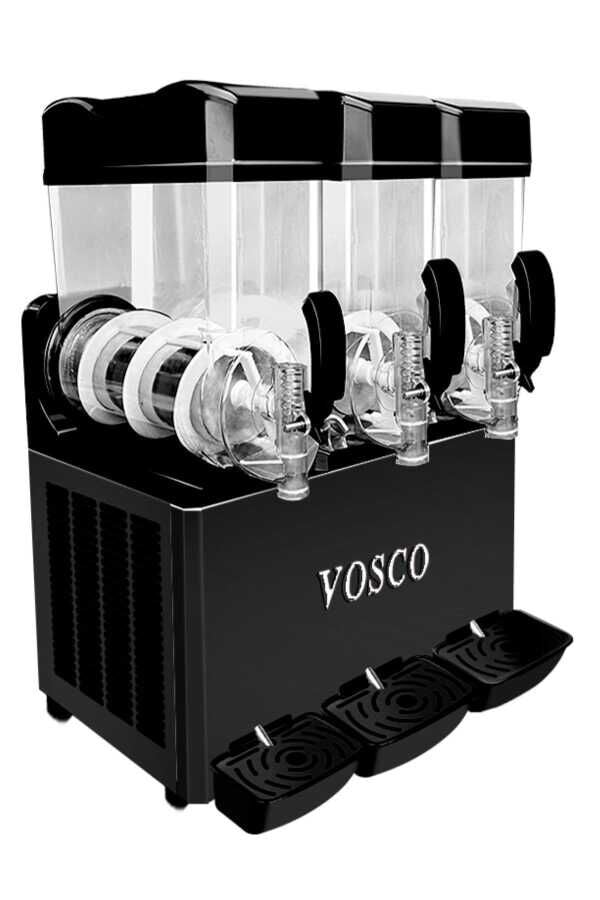 Vosco VXY-SJ15X3S 3 Hazneli Ice Slush-Buzlaş Makinesi, 15+15+15 L, Siyah, VXY-SJ15X3S