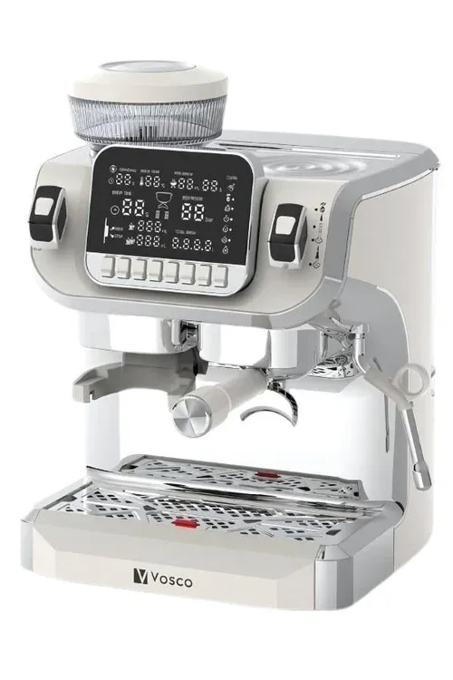 Vosco VST-520ECB Tek Kazanlı Öğütücülü ve Espresso Kahve Makinesi,2 L, 1 Gruplu, Beyaz, VST-520ECB