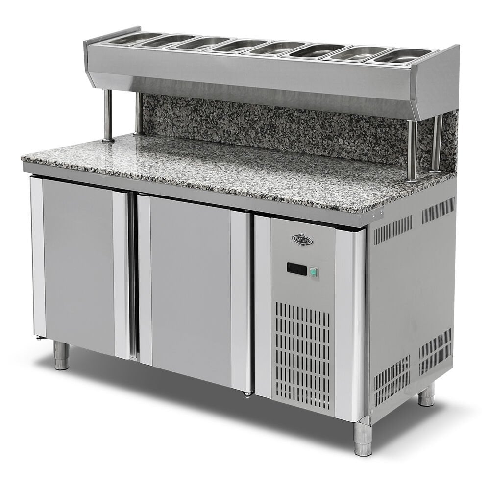 Empero Granitli Pizza ve Salata Buzdolabı 2 Kapılı , 150x80x85/135, EMP.150.80.01-PSYG