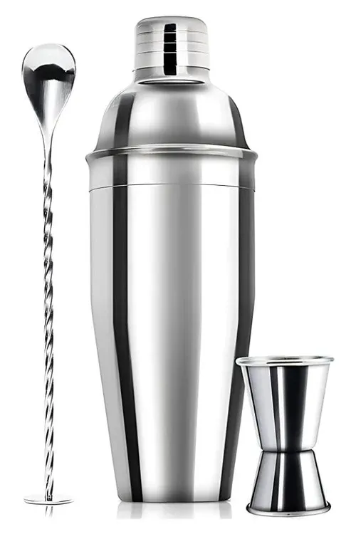 Vosco Kokteyl Shaker Seti 3 Parça 750 ml, Paslanmaz Çelik, VSC-3