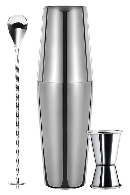 Vosco Kokteyl Boston Shaker Seti 3 Parça 750 ml, Paslanmaz Çelik, VSC-300B