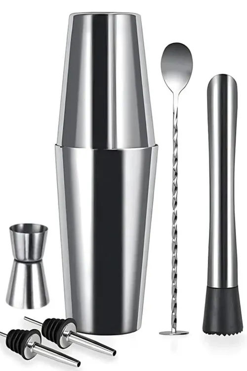 Vosco Kokteyl Boston Shaker Seti 6 Parça 750 ml, Paslanmaz Çelik, VSC-600B