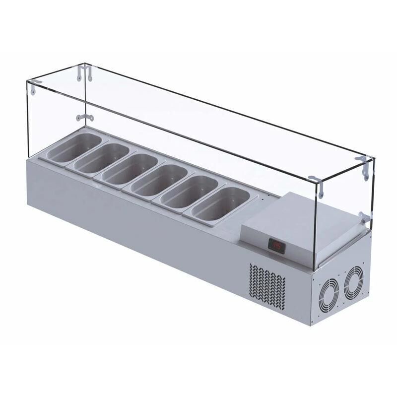 Ice Inox Set Üstü Camlı Saladbar 11 Bölmeli, VTP 225 PL 225x34x30