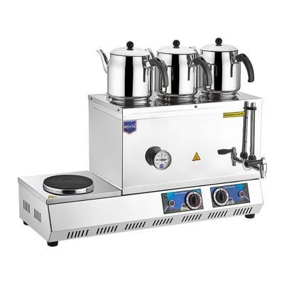 Remta 55 Model Ocaklı Çay Ocağı, Üç Demlikli, 34 L, Elektrikli, 74x35x42 cm, K32