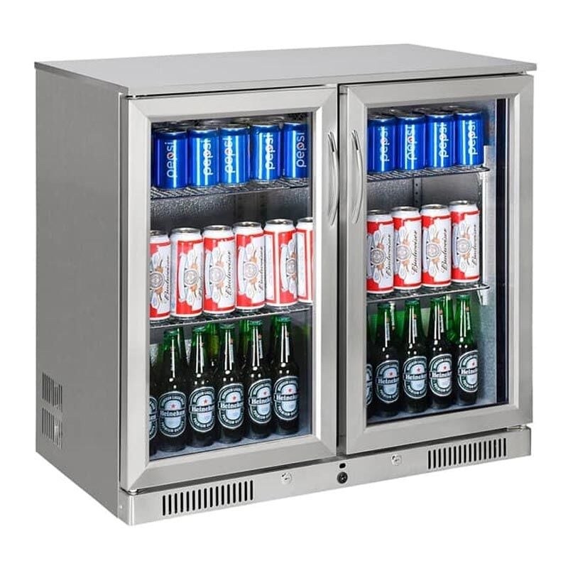Gastrotech Gtech Bar Arkası Şişe Soğutucu Dolap, 2 Kapılı, Paslanmaz Çelik Kasa, 228 L SC-228F-S