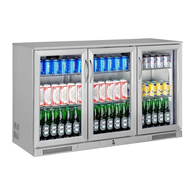 Gastrotech Gtech Bar Arkası Şişe Soğutucu Dolap, 3 Kapılı, Paslanmaz Çelik Kasa, 338 L SC-338F-S