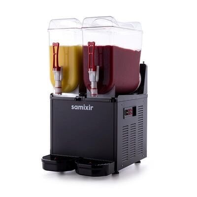 Samixir Twin Ice Slush, Milkshake ve Soğuk Meyve Suyu Dispenseri, 12+12 L, Siyah, 39x53x77 cm, SLUSH24.B