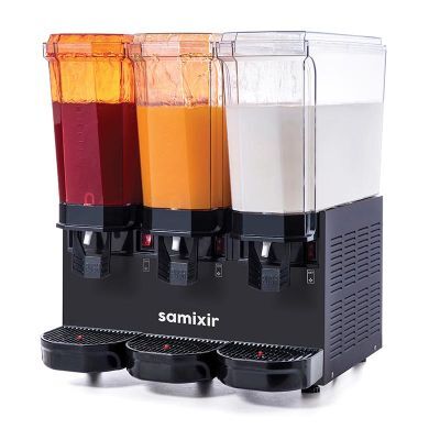Samixir Klasik Triple Soğuk İçecek Dispenseri, 20+20+20 L, Siyah, Fıskiyeli ve Fıskiyeli Karıştırıcılı, 54x52x66 cm, 60.SSMB