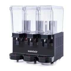 Samixir Klasik Triple Soğuk İçecek Dispenseri, 20+20+20 L, Siyah, Fıskiyeli ve Fıskiyeli Karıştırıcılı, 54x52x66 cm, 60.SSMB
