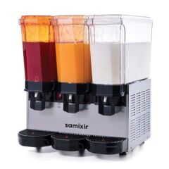 Samixir Klasik Triple Soğuk İçecek Dispenseri, 20+20+20 L, Inox, Fıskiyeli ve Fıskiyeli Karıştırıcılı, 54x52x66 cm, 60.SSMI
