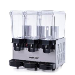 Samixir Klasik Triple Soğuk İçecek Dispenseri, 20+20+20 L, Inox, Fıskiyeli ve Fıskiyeli Karıştırıcılı, 54x52x66 cm, 60.SSMI