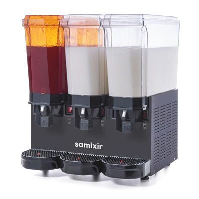 Samixir Klasik Triple Soğuk İçecek Dispenseri, 20+20+20 L, Siyah, Fıskiyeli Karıştırıcılı ve Karıştırıcılı, 54x52x66 cm, 60.SMMB