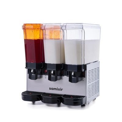 Samixir Klasik Triple Soğuk İçecek Dispenseri, 20+20+20 L, Inox, Fıskiyeli Karıştırıcılı ve Karıştırıcılı, 54x52x66 cm, 60.SMMI