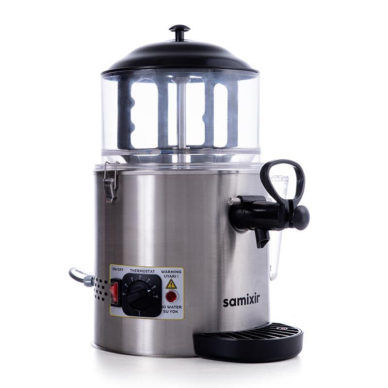 Samixir Panoramik Sıcak İçecek Dispenseri,Sıcak Çikolata,Sahlep,Çorba Makinesi, 5 L, Inox , 27x36x45 cm, SC05.I