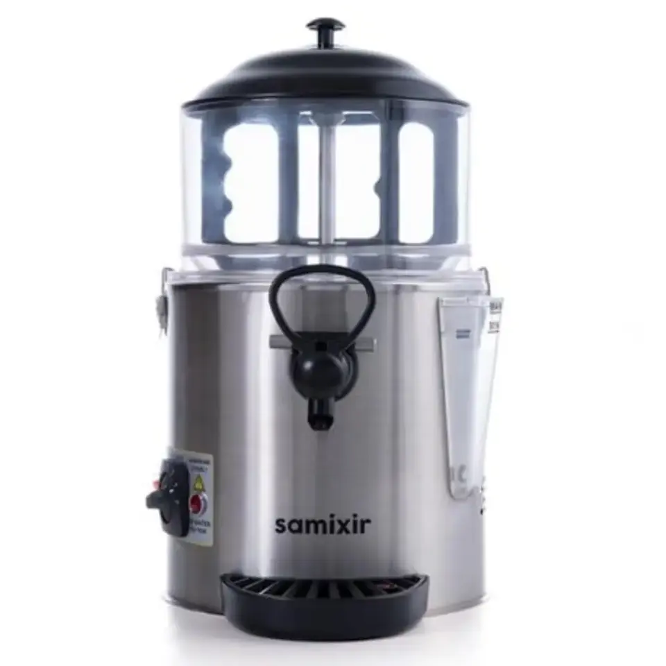 Samixir Panoramik Sıcak İçecek Dispenseri,Sıcak Çikolata,Sahlep,Çorba Makinesi, 5 L, Inox , 27x36x45 cm, SC05.I