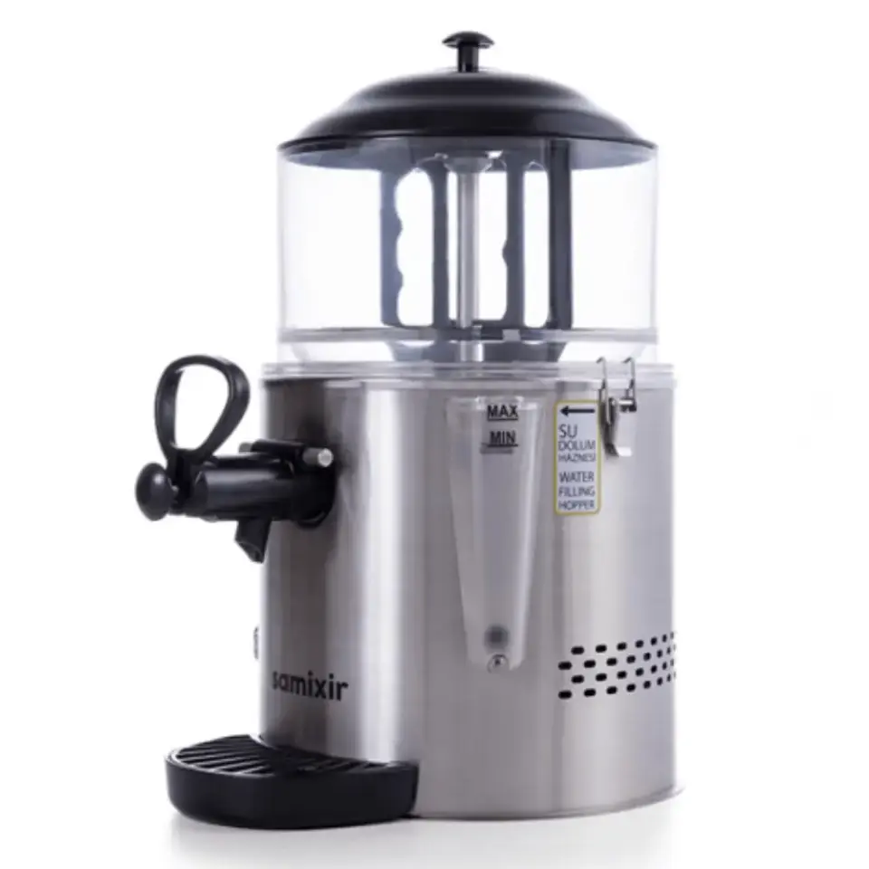 Samixir Panoramik Sıcak İçecek Dispenseri,Sıcak Çikolata,Sahlep,Çorba Makinesi, 5 L, Inox , 27x36x45 cm, SC05.I