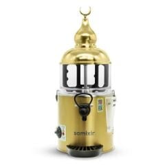 Samixir Panoramik Sıcak İçecek Dispenseri,Sıcak Çikolata,Sahlep,Çorba Makinesi, 5 L, Gold, 27x36x70 cm, SC05.G