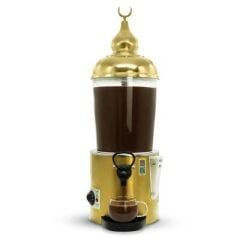 Samixir Panoramik Sıcak İçecek Dispenseri,Sıcak Çikolata,Sahlep,Çorba Makinesi, 10 L, Gold, 27x36x80 cm, SC10.G