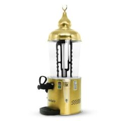 Samixir Panoramik Sıcak İçecek Dispenseri,Sıcak Çikolata,Sahlep,Çorba Makinesi, 10 L, Gold, 27x36x80 cm, SC10.G