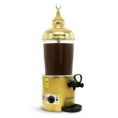Samixir Panoramik Sıcak İçecek Dispenseri,Sıcak Çikolata,Sahlep,Çorba Makinesi, 10 L, Gold, 27x36x80 cm, SC10.G