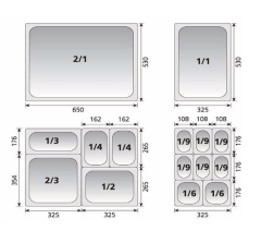 Kayalar Gastronorm Küvet, 650 x 530 mm, 2/1 65 mm, 54004000033
