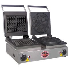 Üret Çelik Çiftli Kare + Papatya Waffle Makinesi, WF 9