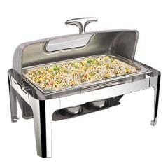 Epinox Chafing Dish Roll Top Camlı 9 L 1/1 CDR-9C