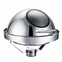 Epinox Chafing Dish Roll Top Yuvarlak Gömme Camlı 6L 2/3 CDG-6C