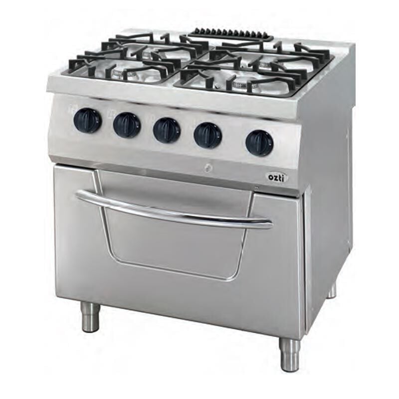 Öztiryakiler 700 Seri OSOGF 8070 L 4 Gözlü Fırınlı Kuzine 80x70x85 cm Gazlı, 7865.N1.80708.10L