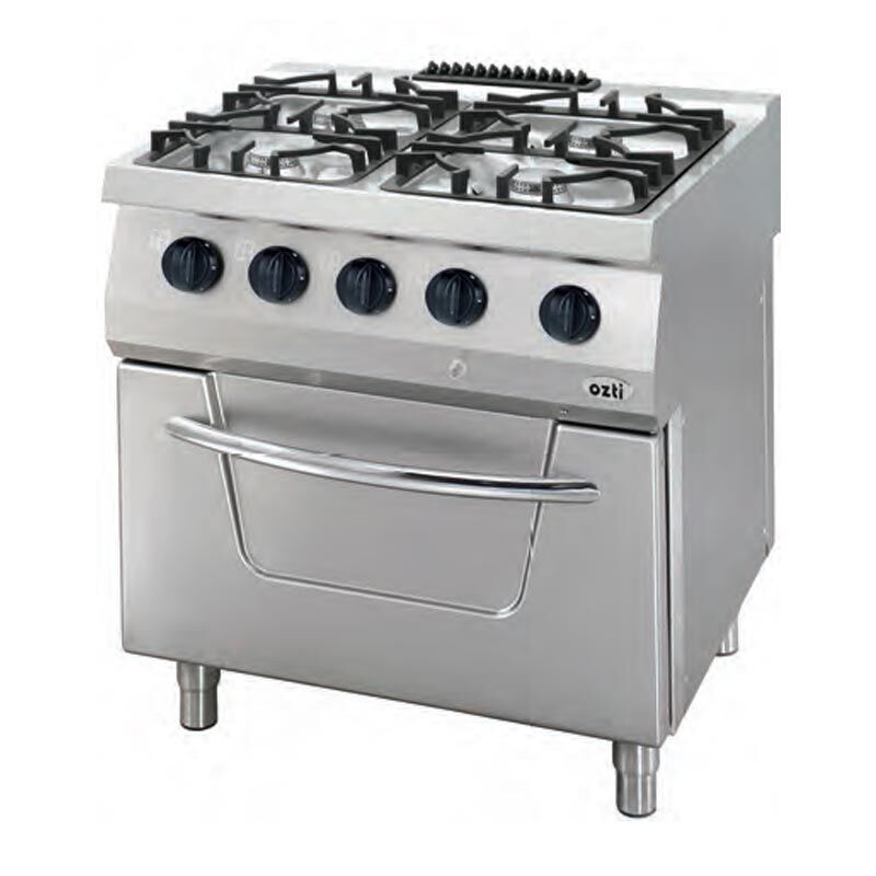 Öztiryakiler 700 Seri OSOGF 8070 LP 4 Gözlü Fırınlı Kuzine 80x70x85 cm Gazlı, 7865.N1.80708.10LP