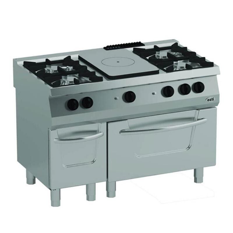 Öztiryakiler 700 Seri OSOGF 12070 LS Dört Gözlü Fırınlı Kuzine 120x70x28 cm Gazlı, 7865.N1.12708.10LS