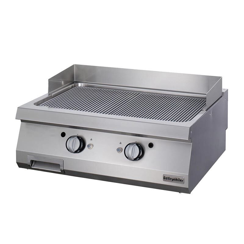 Öztiryakiler 700 Seri OGG 8070 N Oluklu Grill Plate, 80x70 cm Sert Krom Kaplı Gazlı, 7864.N1.80703.13C