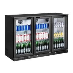 Vosco VBBC-350S 3 Kapılı Bar Arkası Şişe Soğutucu Dolap, 338 L, Siyah, VBBC-350S