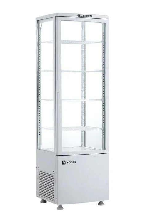 Vosco VFT-235L  Dik Tip Soğutmalı Teşhir Dolabı, Beyaz, 235 L, 52x49x171 cm, Beyaz, VFT-235L BEYAZ