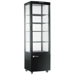 Vosco VFT-280L Dik Tip Soğutmalı Teşhir Dolabı, Siyah, 280 L, 52x49x191 cm, Siyah, VFT-280L SİYAH