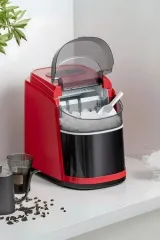 Vosco VHZB-12CK  Ekonomik Set Üstü Buz Makinesi, Parmak Buz, 12 Kg, Kırmızı ,24x35x33 cm, VHZB-12CK KIRMIZI
