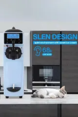 Vosco Tek Kollu Soft Set Üstü Dondurma Makinesi, Mavi, VST-16EM