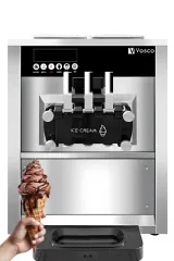 Vosco 3 Kollu Pro Silver Soft Set Üstü Dondurma Makinesi, VXY-PT965S