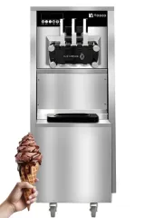 Vosco 3 Kollu Pro Silver Soft Dondurma Makinesi, VXY-P965S