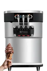 Vosco 3 Kollu Pro Soft Set Üstü Dondurma Makinesi, VSC-32T