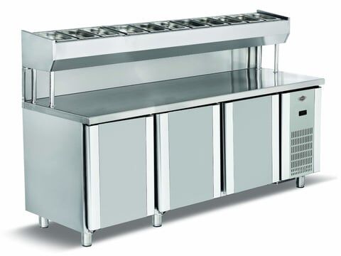 Empero Pizza ve Salata Buzdolabı 3 Kapılı , 200x80x85/135, EMP.200.80.01-PSY