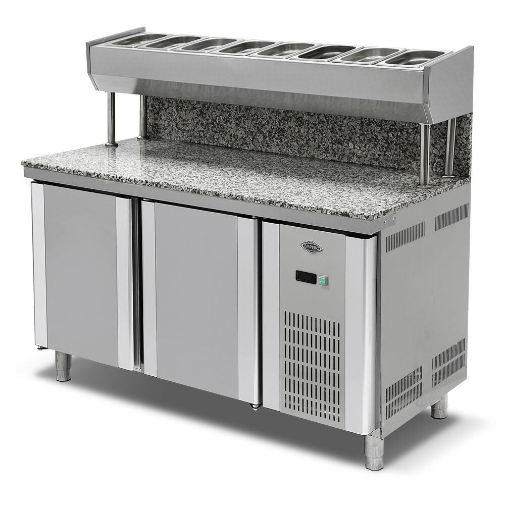 Empero Granitli Pizza ve Salata Buzdolabı 2 Kapılı , 150x80x85/135, EMP.150.80.01-PSYG