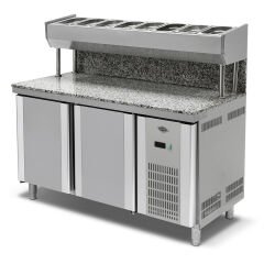 Empero Granitli Pizza ve Salata Buzdolabı 2 Kapılı , 150x80x85/135, EMP.150.80.01-PSYG