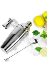 Vosco Kokteyl Shaker Seti 3 Parça 750 ml, Paslanmaz Çelik, VSC-3
