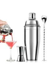 Vosco Kokteyl Shaker Seti 3 Parça 750 ml, Paslanmaz Çelik, VSC-3