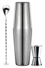 Vosco Kokteyl Boston Shaker Seti 3 Parça 750 ml, Paslanmaz Çelik, VSC-300B